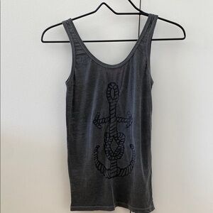 Gray Tank Top with Anchor Design